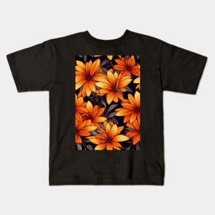 Beautiful Stylized Orange Flowers, for all those who love nature #157 Kids T-Shirt